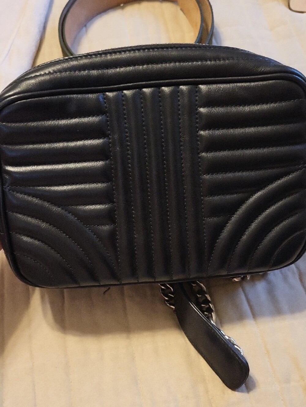 Prada Quilted Leather Crossbody Bag in Black with Silver Hardware - Picture 7 of 11